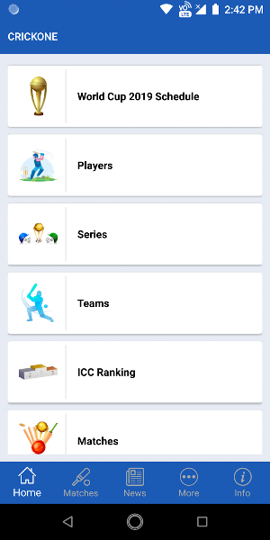 CrickOne - Live Cricket Score, Schedule & News Screenshot 1
