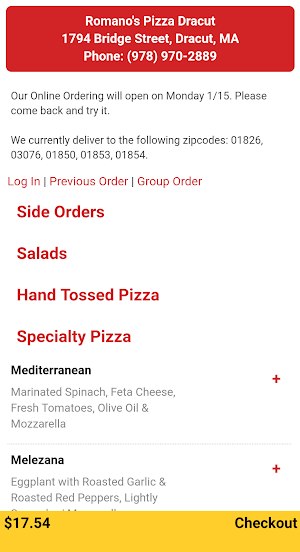 Romano's Pizza and Roast Beef of Dracut Screenshot 2
