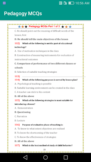 Pedagogy MCQs (offline) Screenshot 1
