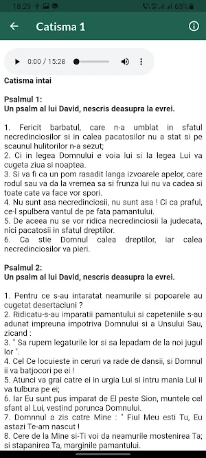 Psaltirea lui David Audio Screenshot 2