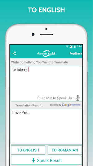 Romanian English Translator Screenshot 2