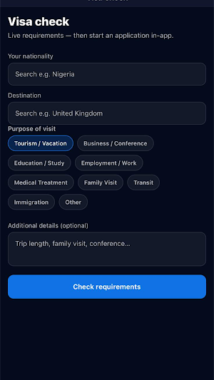 Tripnovac Visa Screenshot 3