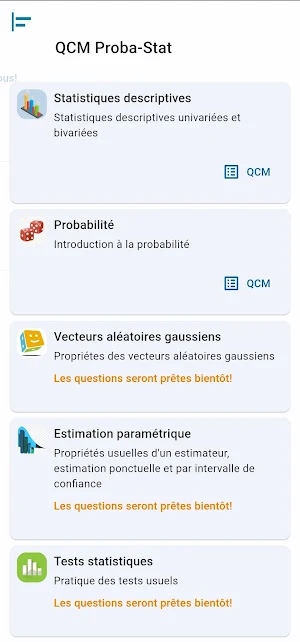 QCM Probabilité-Statistique Screenshot 2