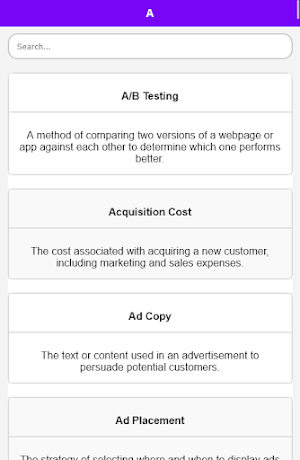 Marketing Terms Dictionary Screenshot 1