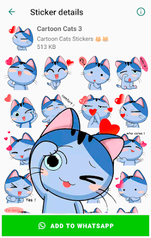 Cartoon Cat Stickers for WhatsApp Screenshot 2
