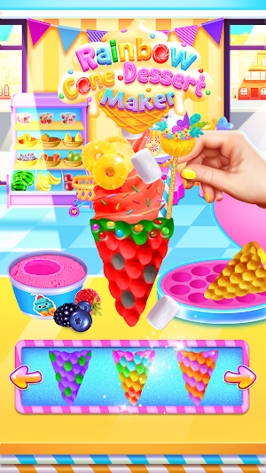 Rainbow Cone Dessert Maker - Girls Ice Cream Games Screenshot 3