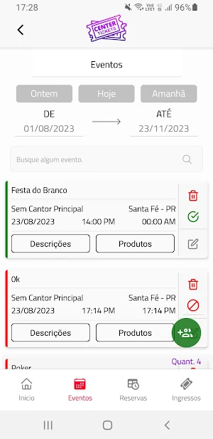 Center Tickets Parceiros Screenshot 2