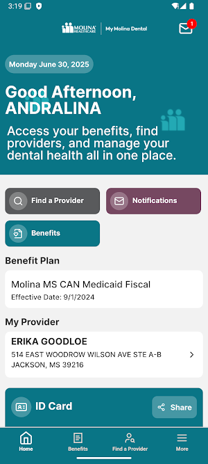 My Molina Dental (Mississippi) Screenshot 1
