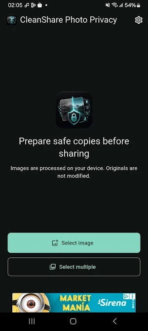 CleanShare Photo Privacy Screenshot 0