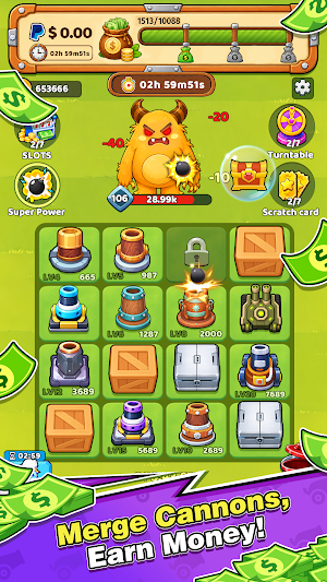 Cannon Cash Merge: Earn Money Screenshot 0