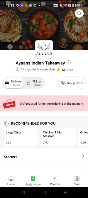Ayaans Indian Takeaway Screenshot 2