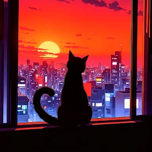 Artistic Cat Watch Face Screenshot 1