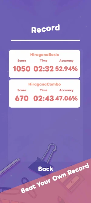 Japanese Kana Table Memories Screenshot 2