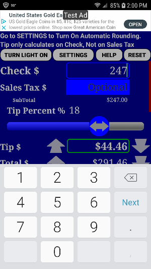 Restaurant Tip & Split Calculator Free Screenshot 0