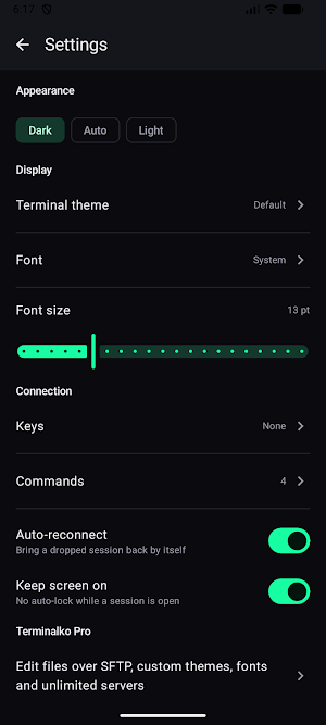 Terminalko SSH Terminal Client Screenshot 2
