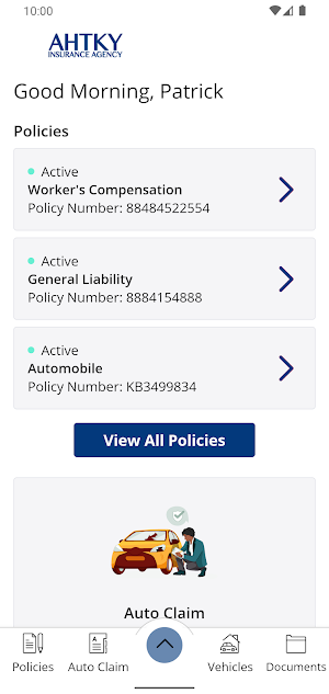 AHTKY Insurance Agency App Screenshot 1