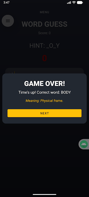 Word Guess Game Screenshot 1