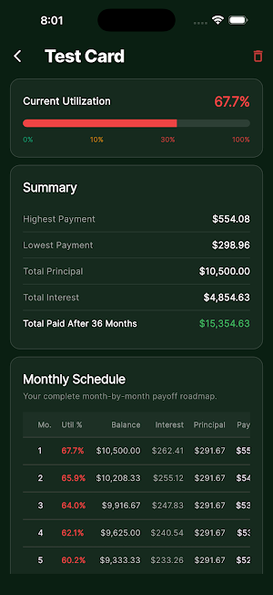 Payoff Formula Screenshot 2