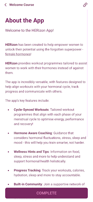 HERIZON - Fitness for Her Screenshot 1