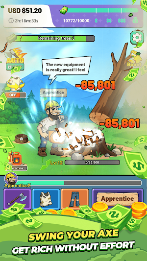 Idle Cash Lumber: Earn Money Screenshot 0