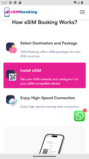 eSiMbooking Screenshot 2