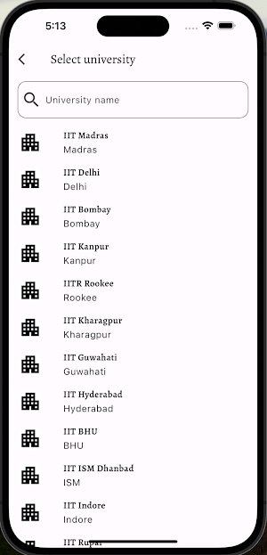ESMUS - IIT , NIT Universities Screenshot 2