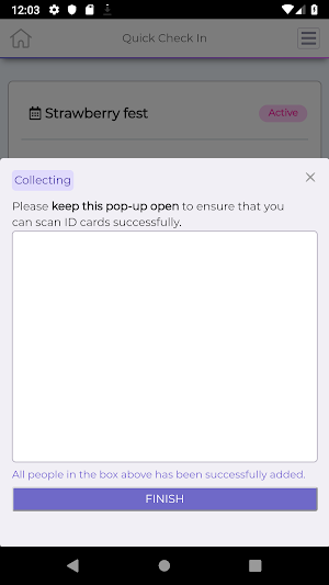 NYU Events Check In Screenshot 2