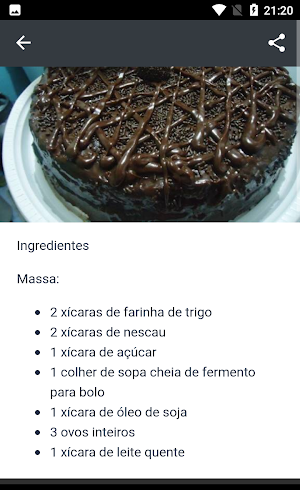 Receitas de Bolos Caseiros Screenshot 3