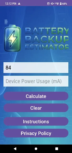 Battery Backup Estimator Screenshot 1