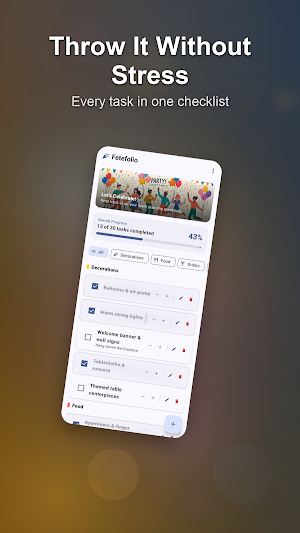 Fetefolio: Party Checklist Screenshot 1