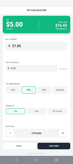 Tip Calculator & Bill Splitter Screenshot 3