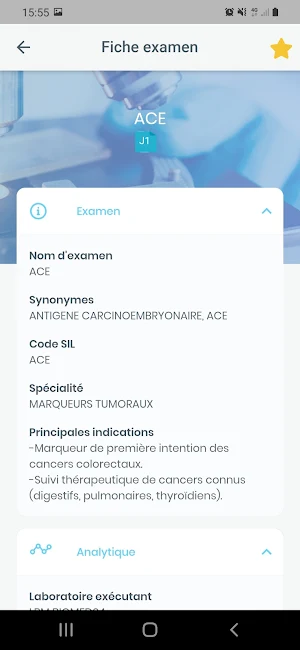 LBM BIOMED34 - Catalogue des examens Screenshot 3