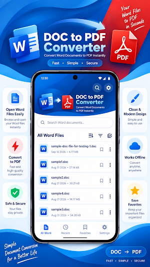 DOC and DOCX to PDF Screenshot 0