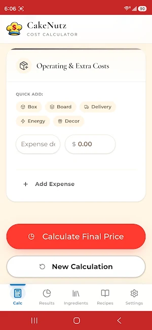 CakeNutz: Bakery Calculator Screenshot 2