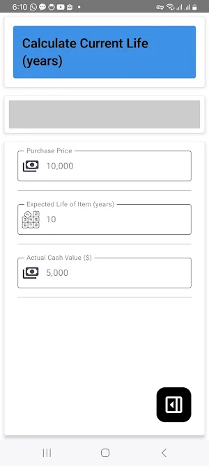 Actual Cash Value Calculator Screenshot 3