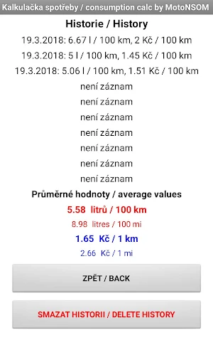 Fuel Consumption Calculator Screenshot 2