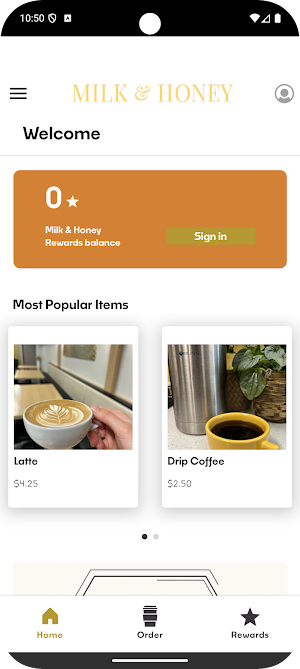 Milk & Honey Coffee Screenshot 0