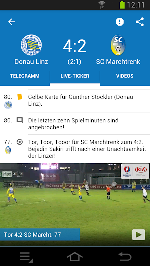 Ligaportal Fußball Live-Ticker Screenshot 0