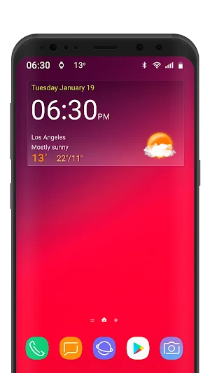 Digital clock weather theme 1 Screenshot 0