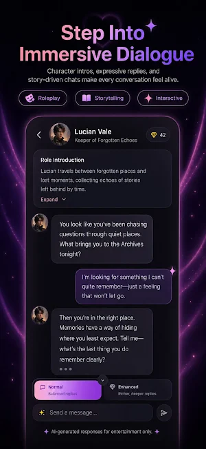 AmoraAI : Chat with Characters Screenshot 2
