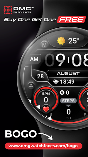 OMG 35 Digital Watch Face Screenshot 3