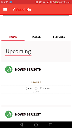 Calendario Copa Mundial Screenshot 2