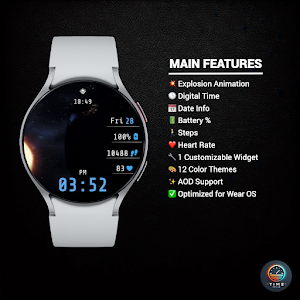 Space Explosion - watch face Screenshot 1