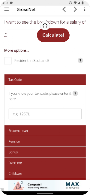 Take Home Wage Calculator Screenshot 1