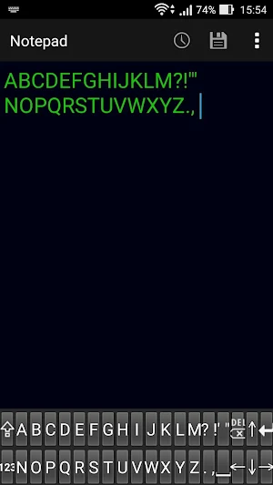 Space saving ABC keyboard Screenshot 1