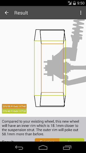 Tire Size Calculator Screenshot 1