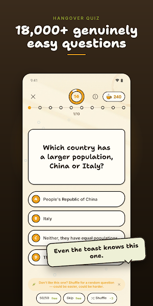 Hangover Quiz: Easy Trivia Screenshot 1