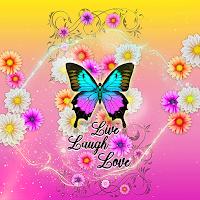 Butterfly Live Laugh-Wallpaper