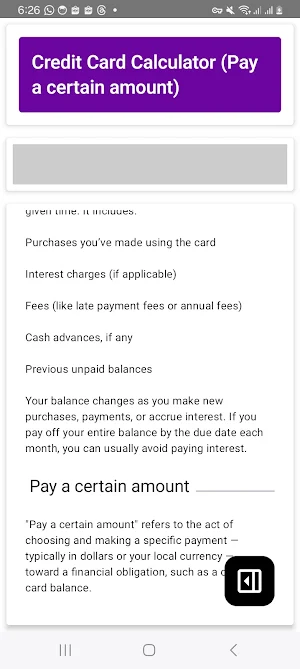 Credit Card Calculator Screenshot 2