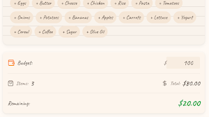 Grocery Budget Screenshot 2